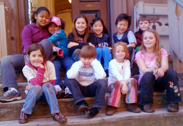 Children at Arlington Street Church, on our access ramp!