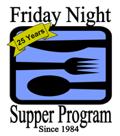 Friday Night Supper logo, with 25th anniversary banner